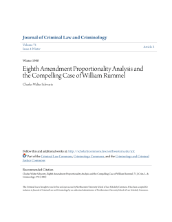 Eighth Amendment Proportionality Analysis and the Compelling