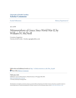 Metamorphosis of Greece Since World War II, by William H. McNeill