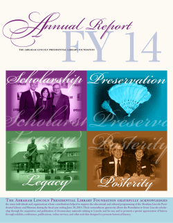 Annual Report - The Abraham Lincoln Presidential Library Foundation