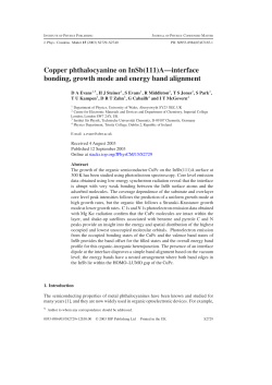 Copper phthalocyanine on InSb(111)A&mdash;interface