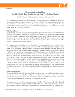 Communications Amplifiers: Can They Really Take You Farther and