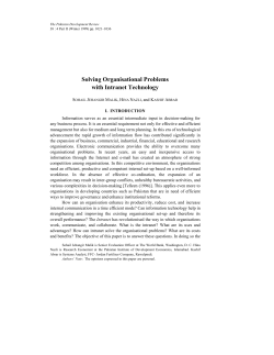Solving Organisational Problems with Intranet Technology