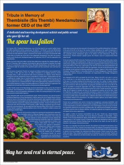 The spear has fallen! - Independent Development Trust