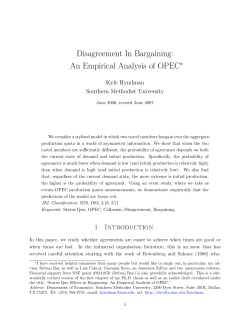 Disagreement In Bargaining: An Empirical Analysis of OPEC 1