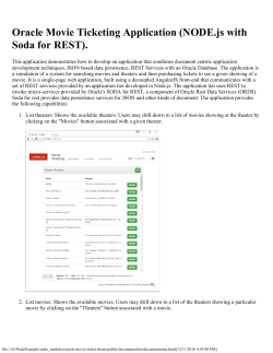 Demonstration: Oracle Movie Ticketing