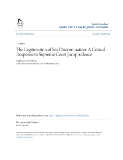 The Legitimation of Sex Discrimination
