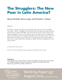 Working Paper 337 The Strugglers: The New Poor in Latin America?