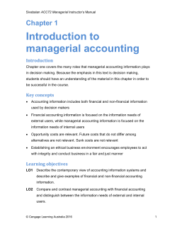 Introduction to managerial accounting