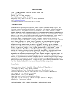 American Gothic ENGL 5326-001 Topics in American Literature