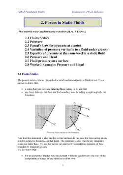 Forces in Static Fluids