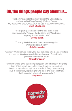 Oh, the things people say about us