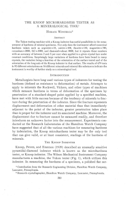 THE KNOOP MICROHARDNESS TESTER AS A MINERALOGICAL