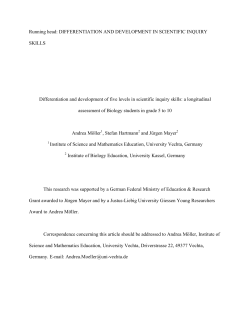 differentiation and development in scientific inquiry skills