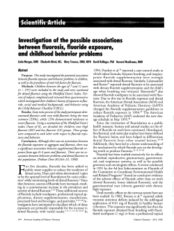 Investigation of the possible associations between fluorosis, fluoride