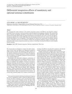 Differential integration efforts of mandatory and optional sentence
