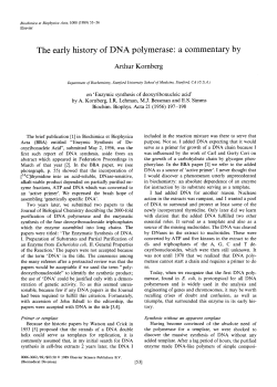 The early history of DNA polymerase: a commentary by