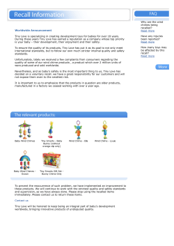 Worldwide Announcement Tiny Love is specializing in creating