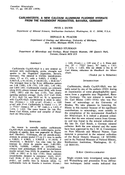 carlhin-tzeite, a new calcium aluminum fluoride hvdrate from