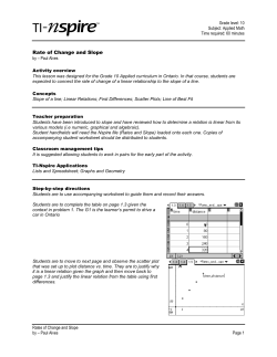 Rate of Change and Slope