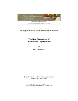 An Agricultural Law Research Article The New Economics of