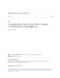 Creating a More Perfect Union: How Congress Can Rebuild the