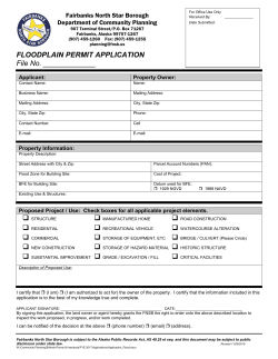 Floodplain Permit Application - Fairbanks North Star Borough