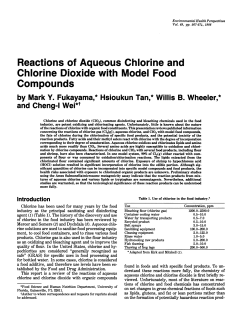 Reactions of Aqueous Chlorine and