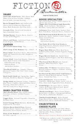 SHARE GARDEN HAND CRAFTED PIZZA HOUSE SPECIALTIES
