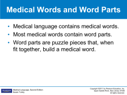Medical Words and Word Parts