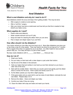 Anal Dilatation - Children`s Hospital of Wisconsin
