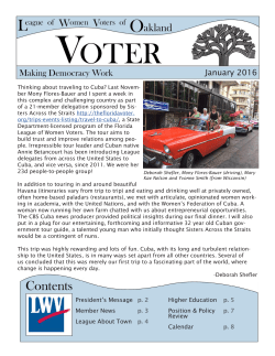 January 2016 - League of Women Voters of Oakland