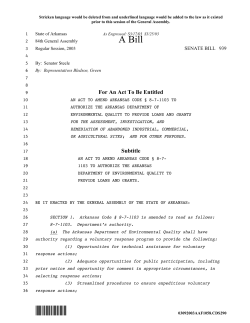 CDS290* A Bill - Arkansas General Assembly