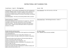 INSTRUCTIONAL UNIT PLANNING TOOL