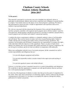 Chatham County Schools Student Athletic Handbook 2016