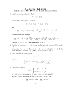 Solutions - Stony Brook Mathematics
