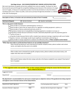Sole Source Justification Form