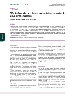 Effect of gender on clinical presentation in systemic lupus