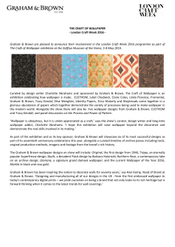 THE CRAFT OF WALLPAPER - London Craft Week 2016