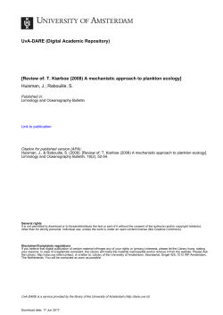 Review of: T. Ki&oslash;rboe (2008) A mechanistic approach to plankton