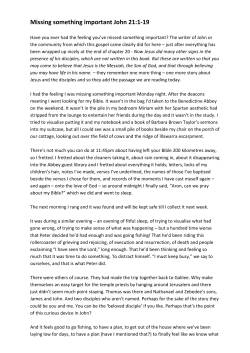 Missing something important John 21:1-19