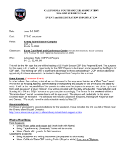 2016 ODP Sub Regional Event Information
