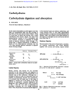 Carbohydrate digestion and absorption