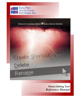 Menu Editing Tool Reference Manual