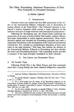 Other Nuremberg: American Prosecutions of Nazi War Criminals in