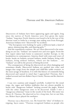Thoreau and the American Indians: A Review
