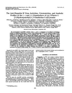 The Anti-Hepatitis B Virus Activities, Cytotoxicities, and Anabolic