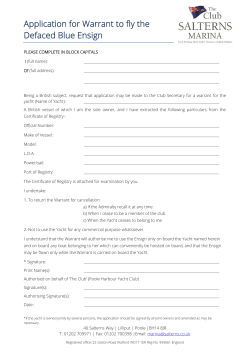 Application for Warrant to fly the Defaced Blue