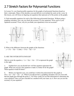 2.7 Stretch Factors for Polynomial Functions