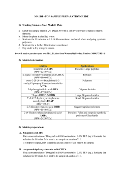 MALDI plate preparation