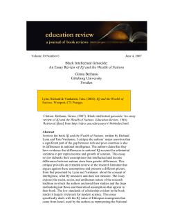 Black Intellectual Genocide: An Essay Review of IQ and the Wealth